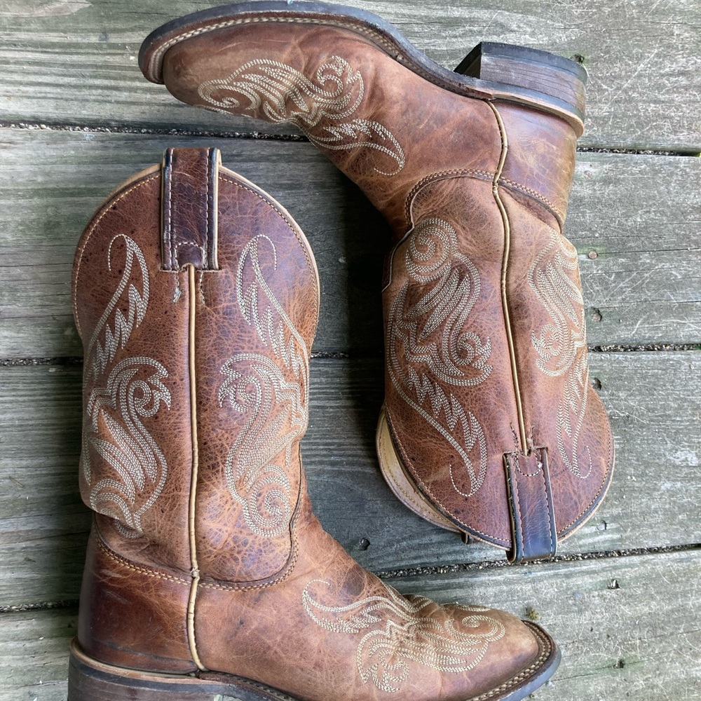 Justin Boots Women's Light Brown Western Cowboy Boots - Picture 5 of 9